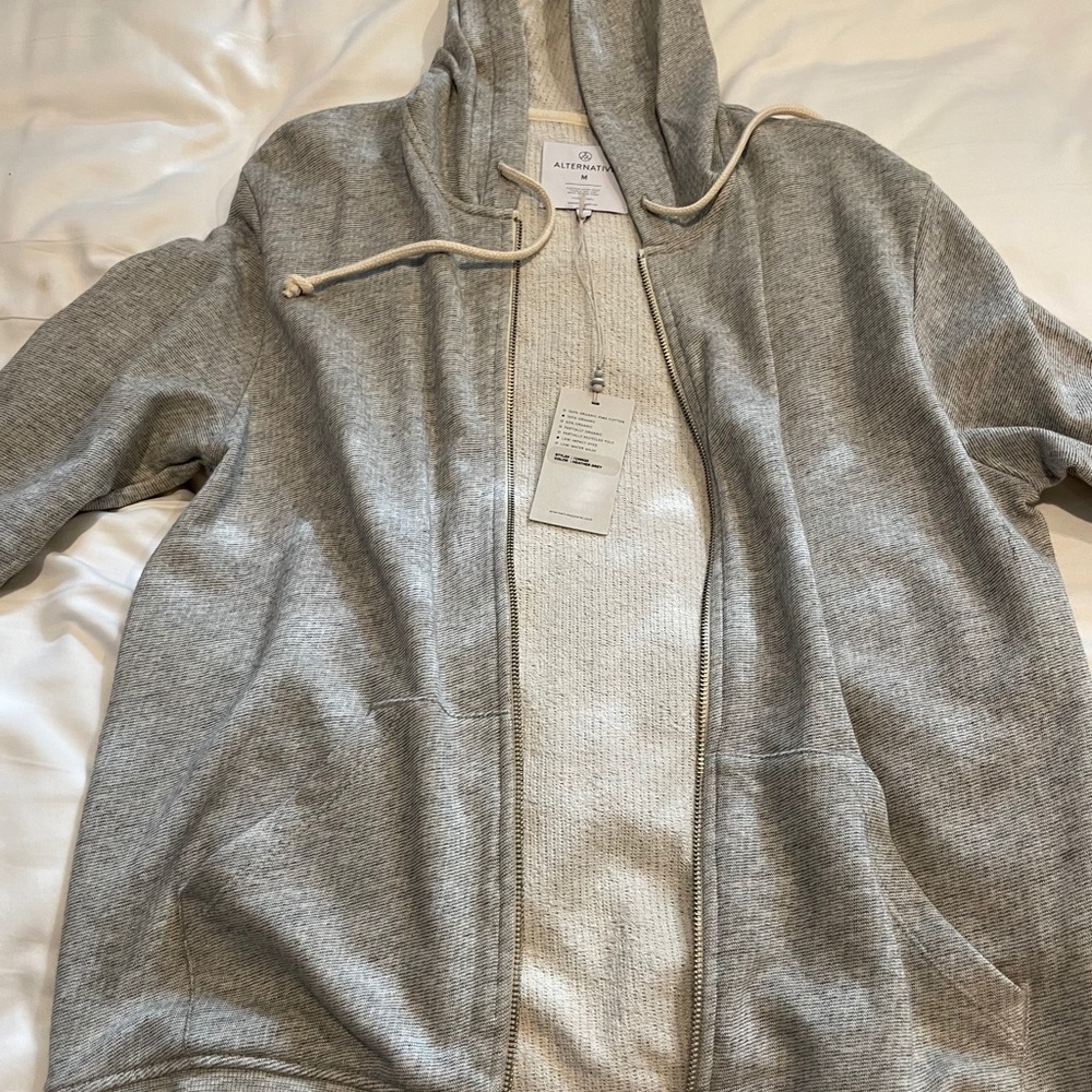Alternative Apparel grey zip up hoodie